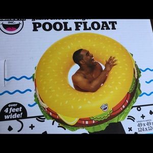 Giant cheese burger pool float